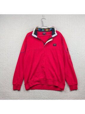 Paul & Shark Yachting Quarter-Zip Sweatshirt Jacket Men's L Red Preppy Gorpcore